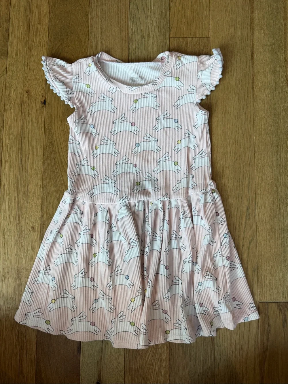 Mud Pie Girls Bunny Print Dress Pink 3T 🐰💗